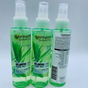 x3 Garnier SkinActive Balancing Facial Mist Green Tea Vegan Skincare Bundle